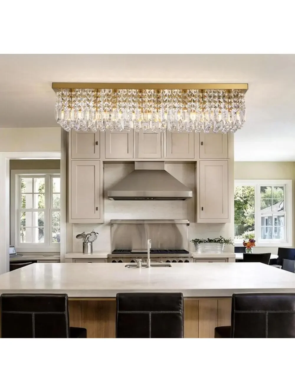 39.4W X 10D X 10H Elandor Flushmount Crystal Rectangular Cei